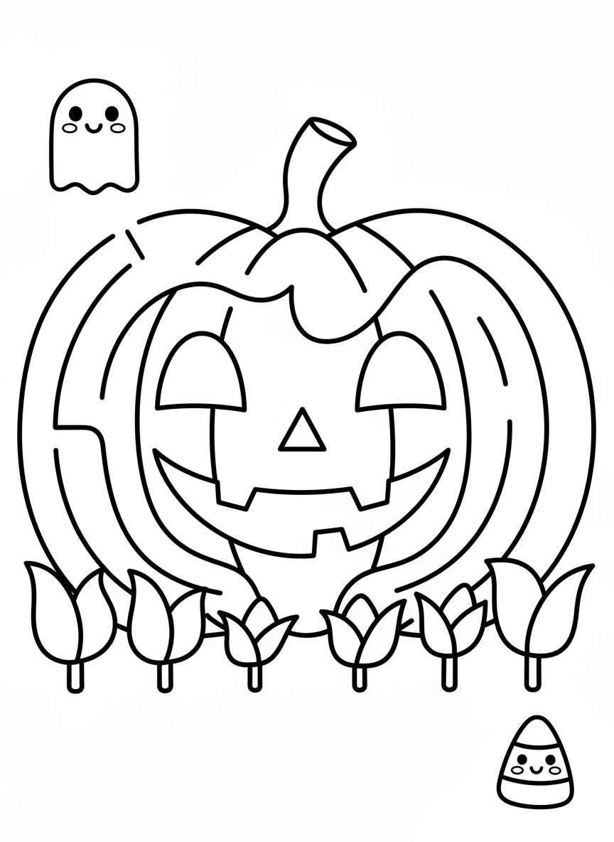 Cute Halloween Pumpkin Corn Maze for Kids