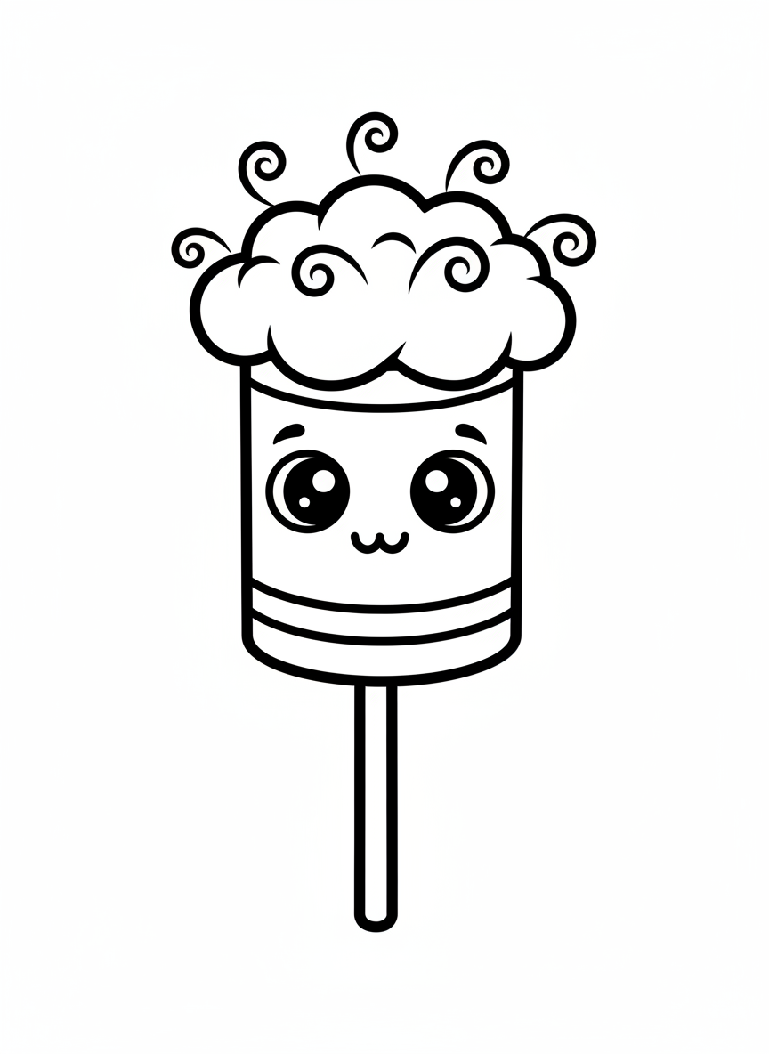 Cute Mini Firework Coloring Page for Kids