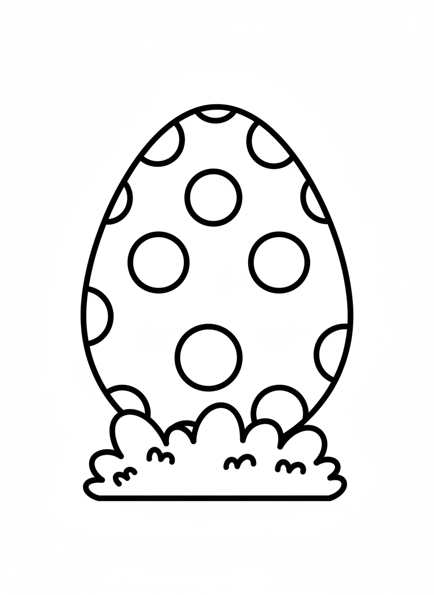 Easy Easter Egg Hunt Coloring Page for Kids