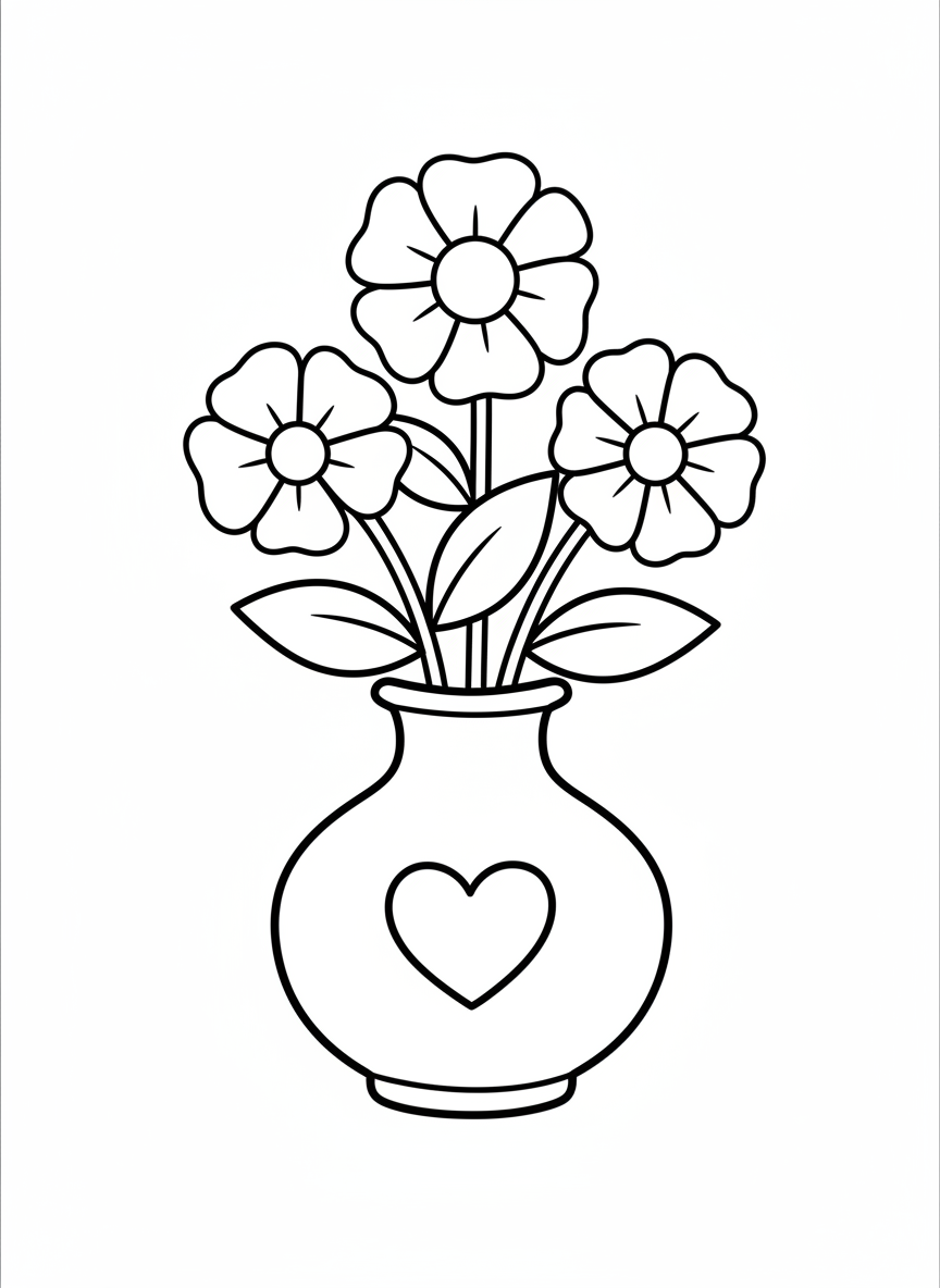 Flowers for Mom's Day Coloring Page