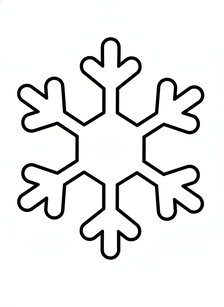 Giant Falling Snowflake Coloring Page