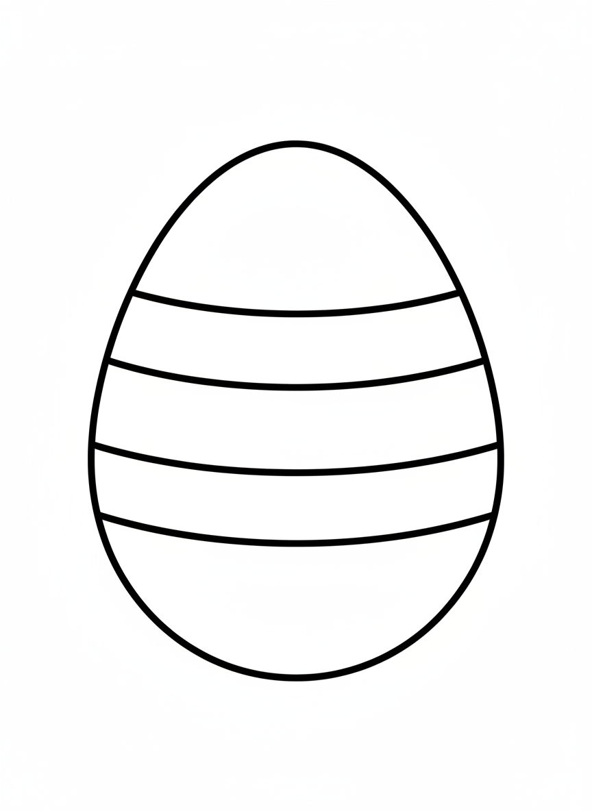Simple Striped Easter Egg Coloring Page