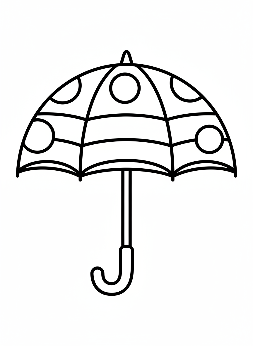 Cheerful Umbrella Coloring Page for Toddlers