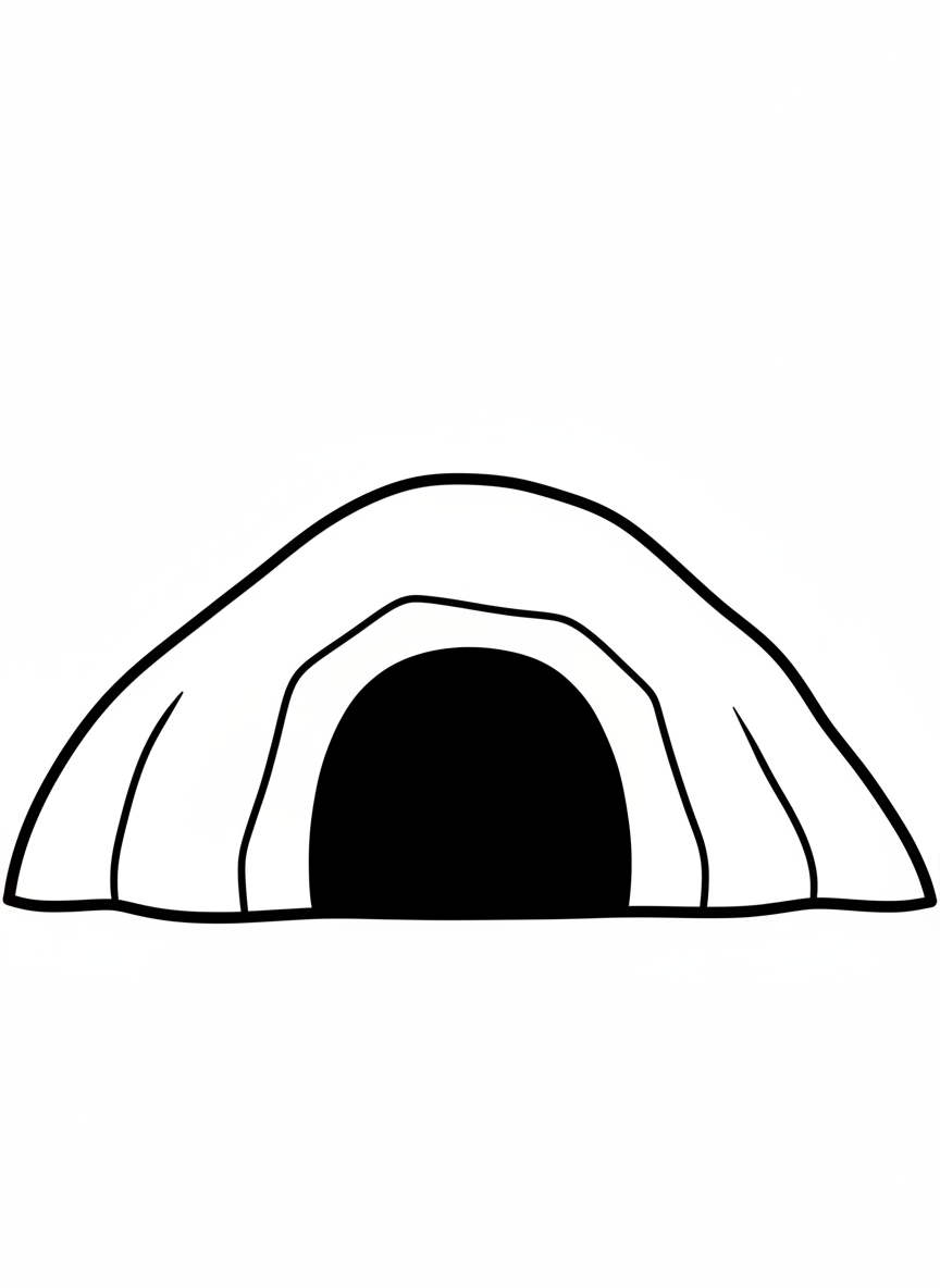 Easy Cave Entrance Coloring Page for Kids