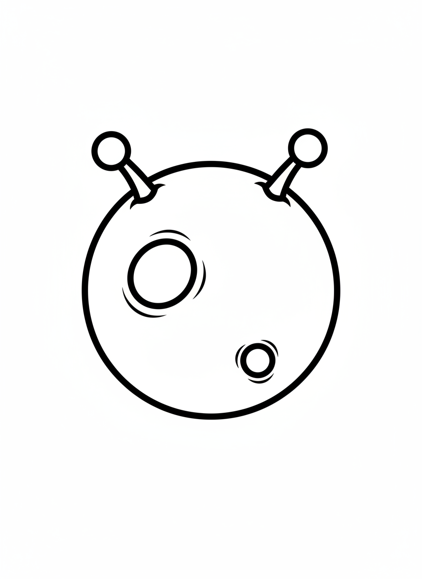 Friendly Alien Planet Coloring Page