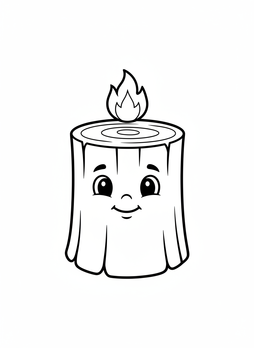 Smiling Log Coloring Page for Kids