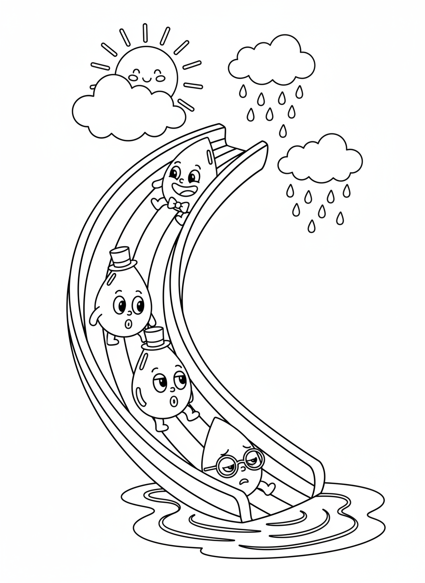Whimsical Raindrop Rainbow Slide