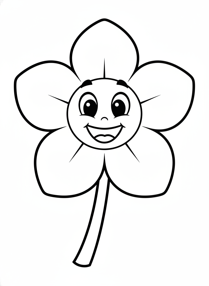 Friendly Cardinal Flower Coloring Page for Kids
