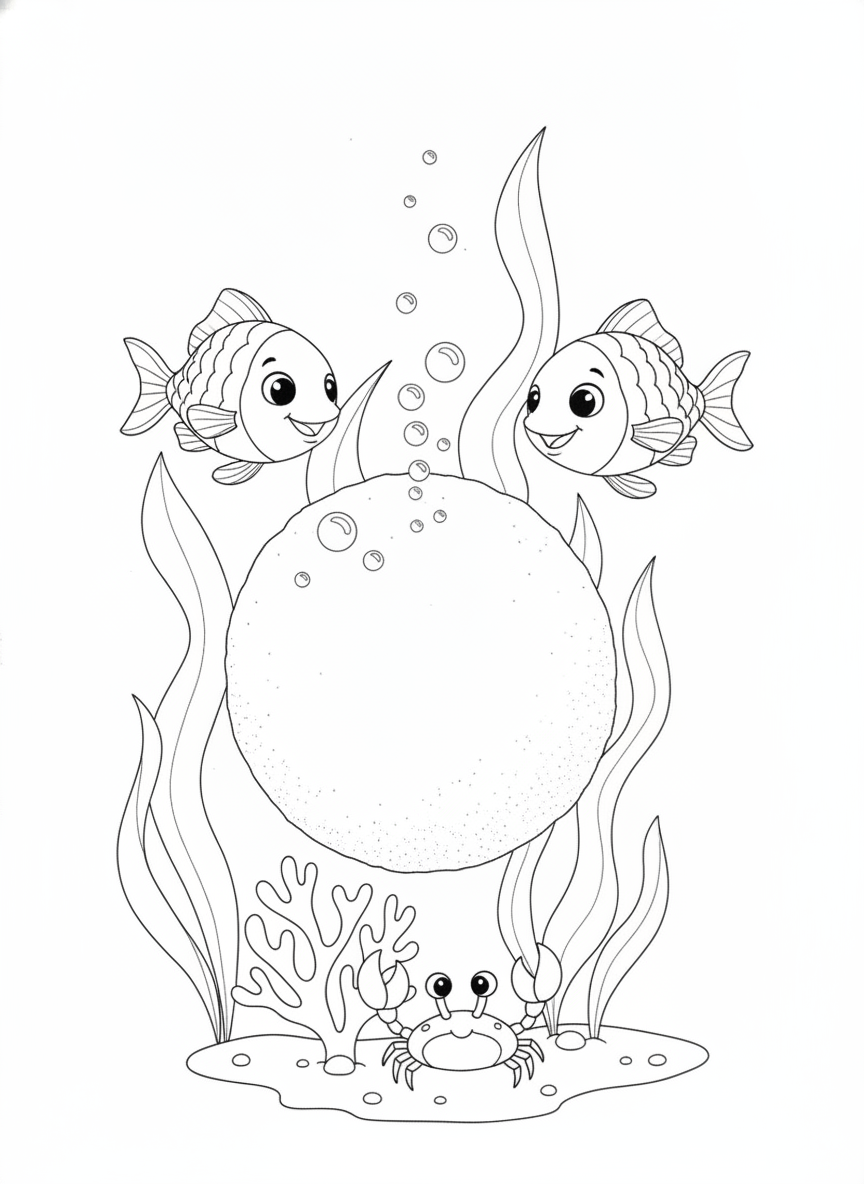 Underwater Snowball Adventure Coloring Page