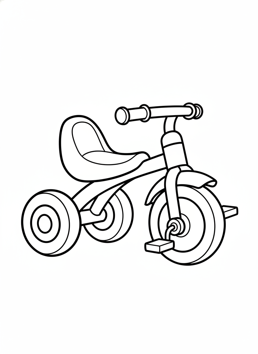 Chunky Toddler Tricycle Coloring Page