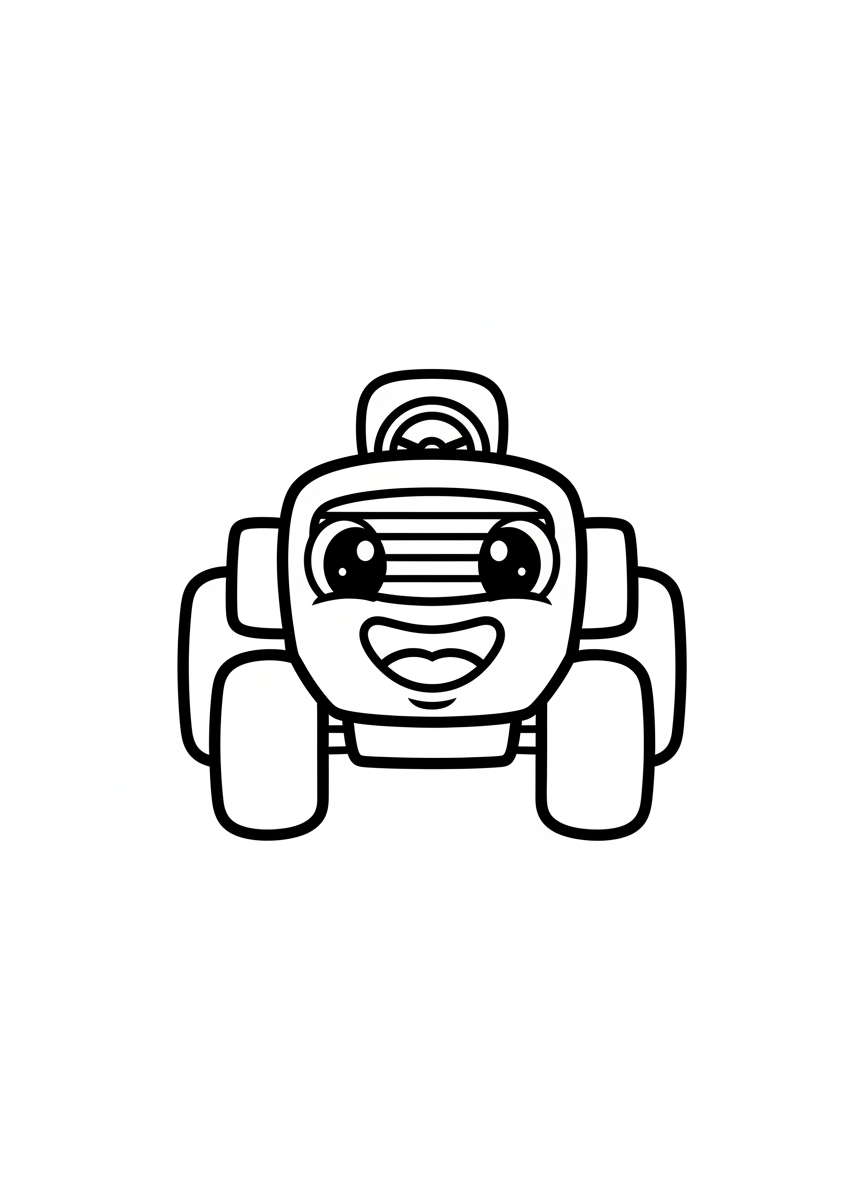 Cute Mini Garden Tractor Coloring Page
