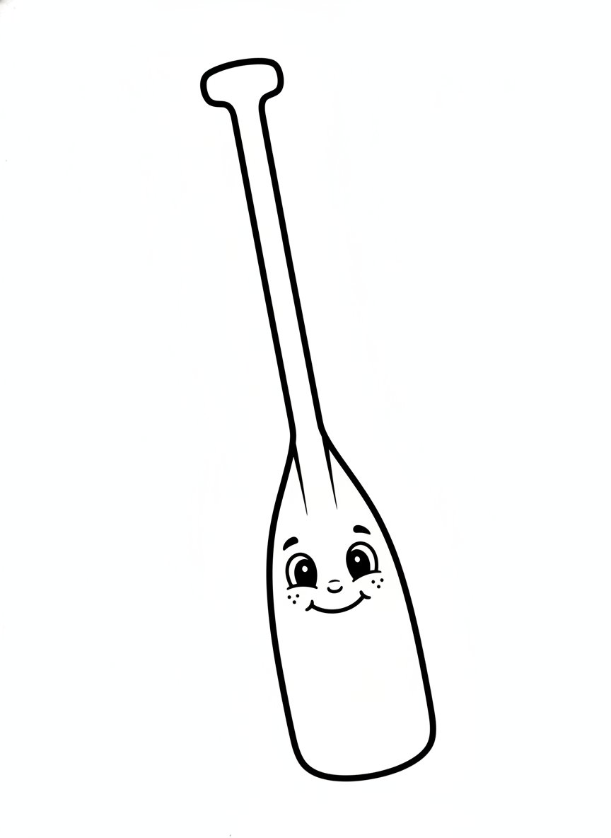 Friendly Canoe Paddle Coloring Page for Kids