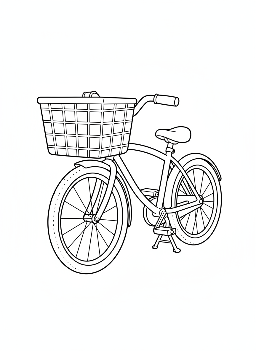 Friendly Paperboy's Bicycle Coloring Page for Kids