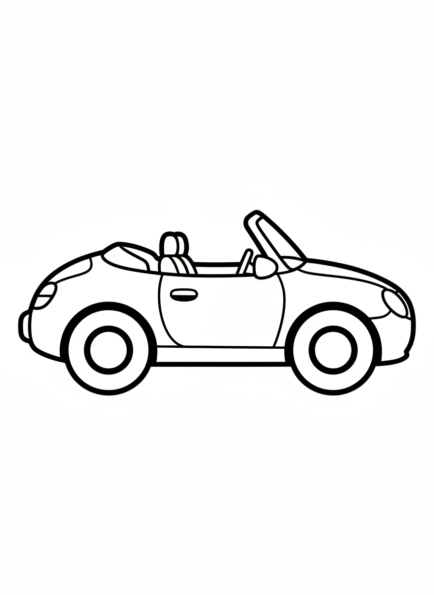 Little Purple Convertible Ride Coloring Page