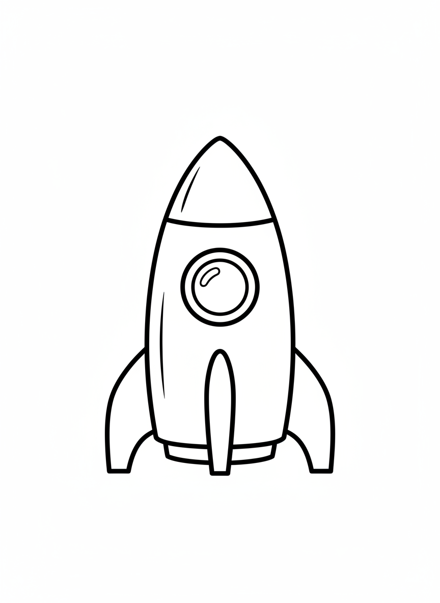 Rocket Sandcastle Coloring Page for Kids