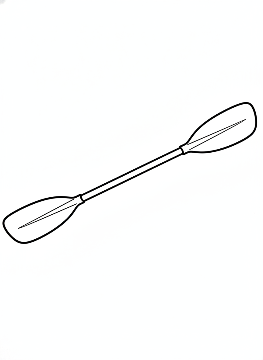 Simple Kayak Paddle Coloring Page for Kids